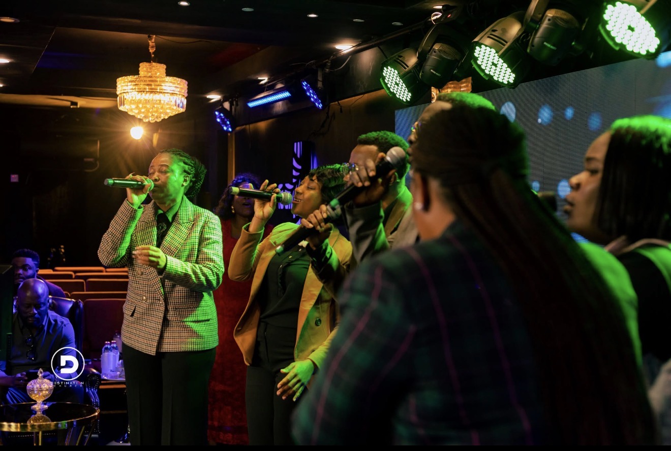 Worship team singing at Destination Church